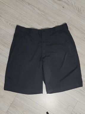 Nike Black Flat-Front Athletic Shorts